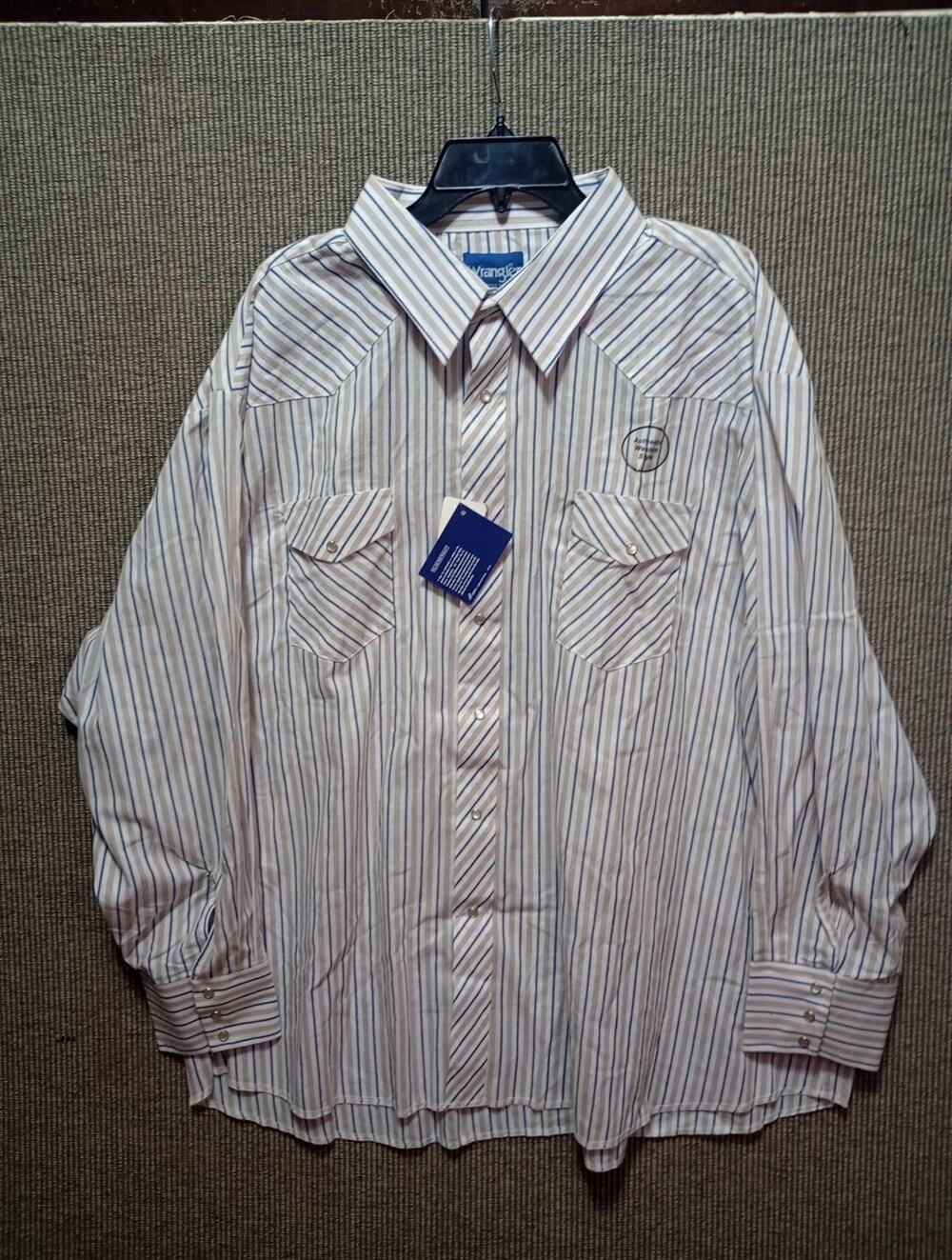 Wrangler Pearl Snap Western Shirt Long Sleeve Mens Size 4X Vintage NWT